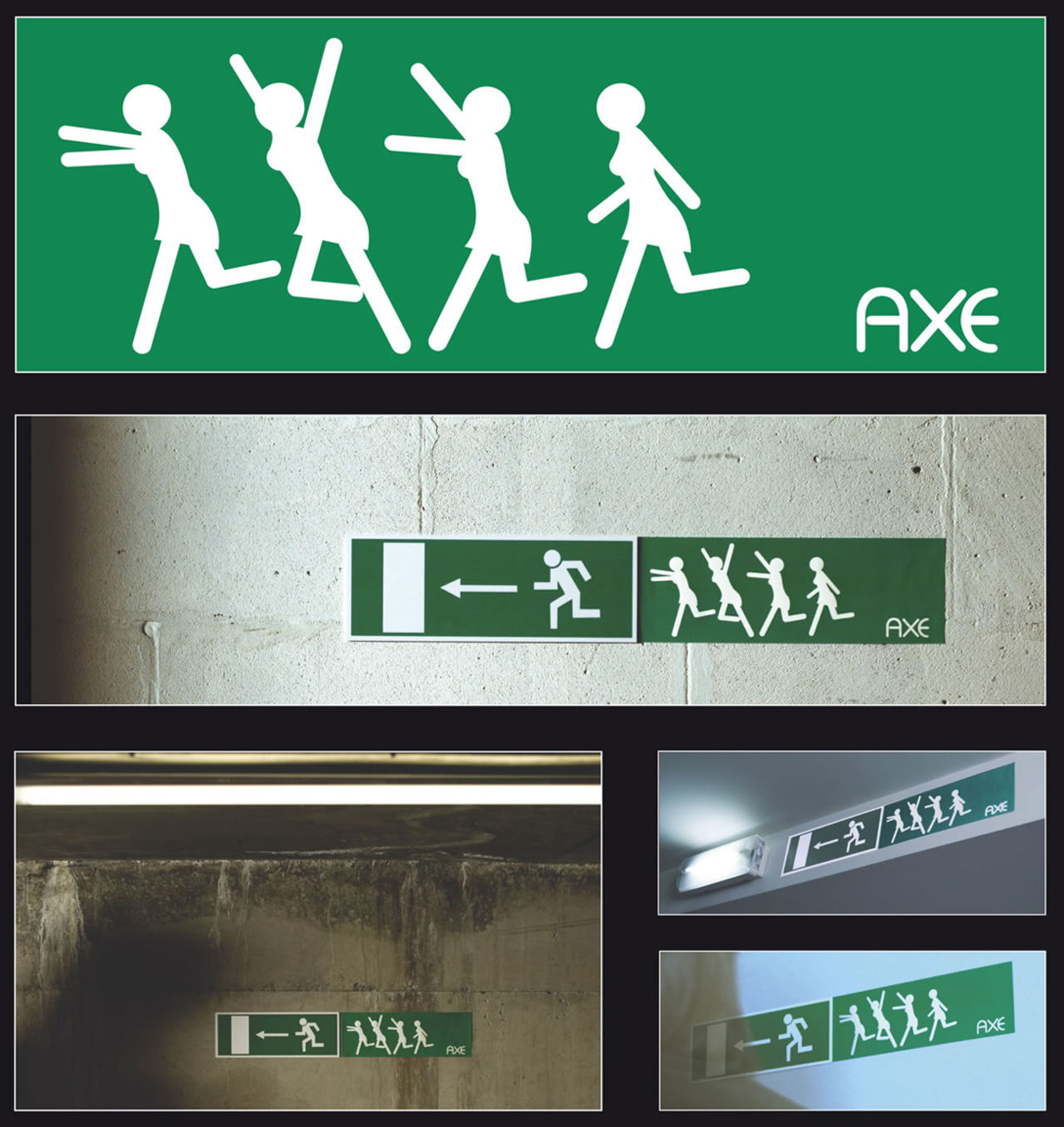 AXE visar nödutgången