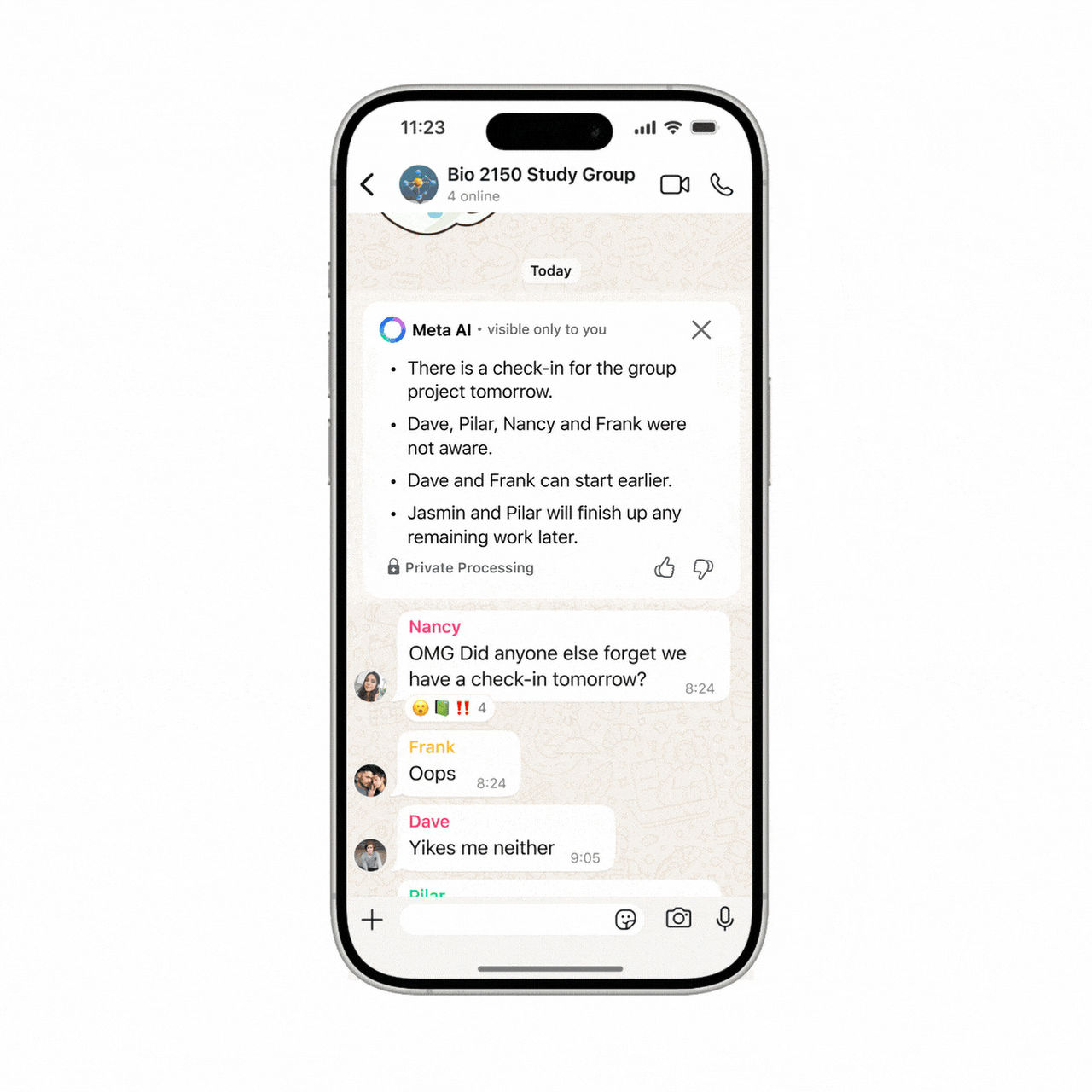 WhatsApp sammanfattar trådar med AI