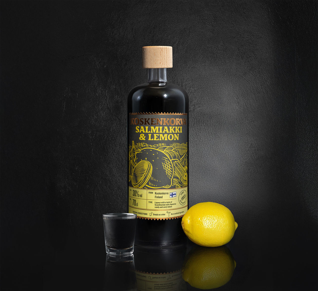 Koskenkorva med salmiak och citron