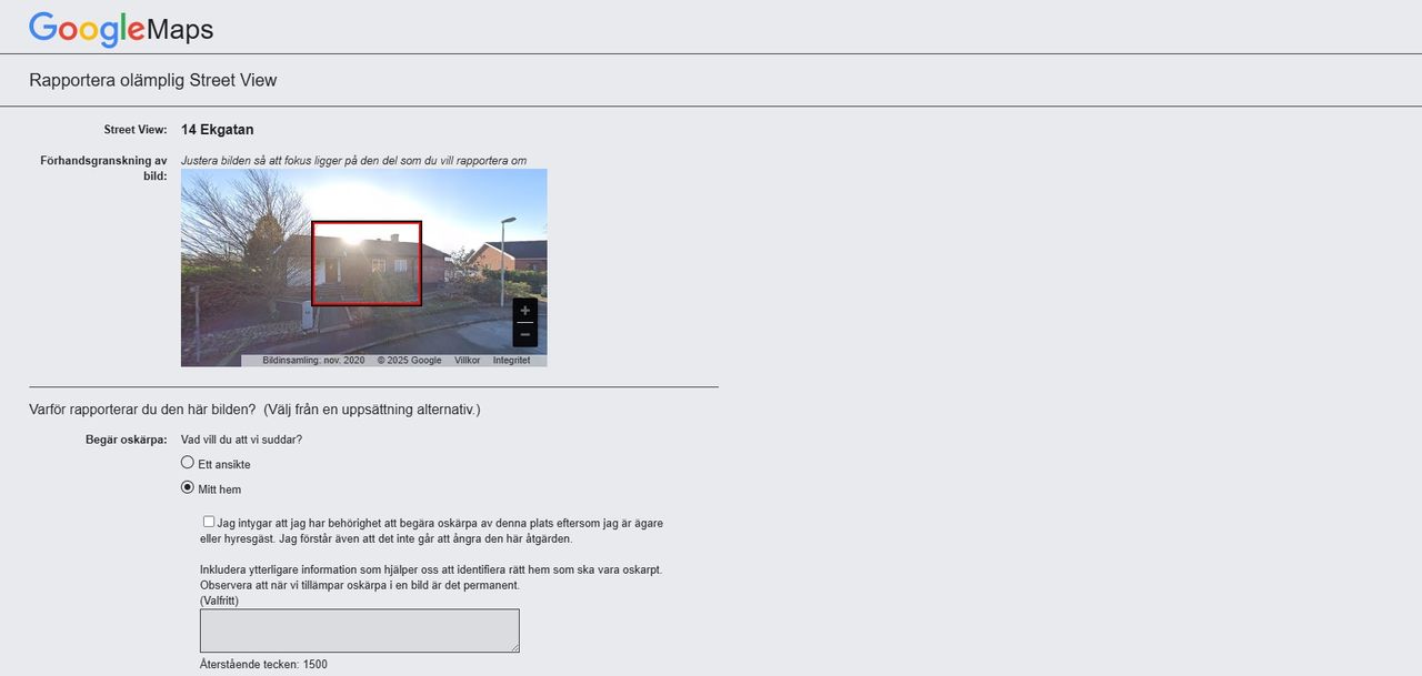 Dölj ditt hem på Google Maps