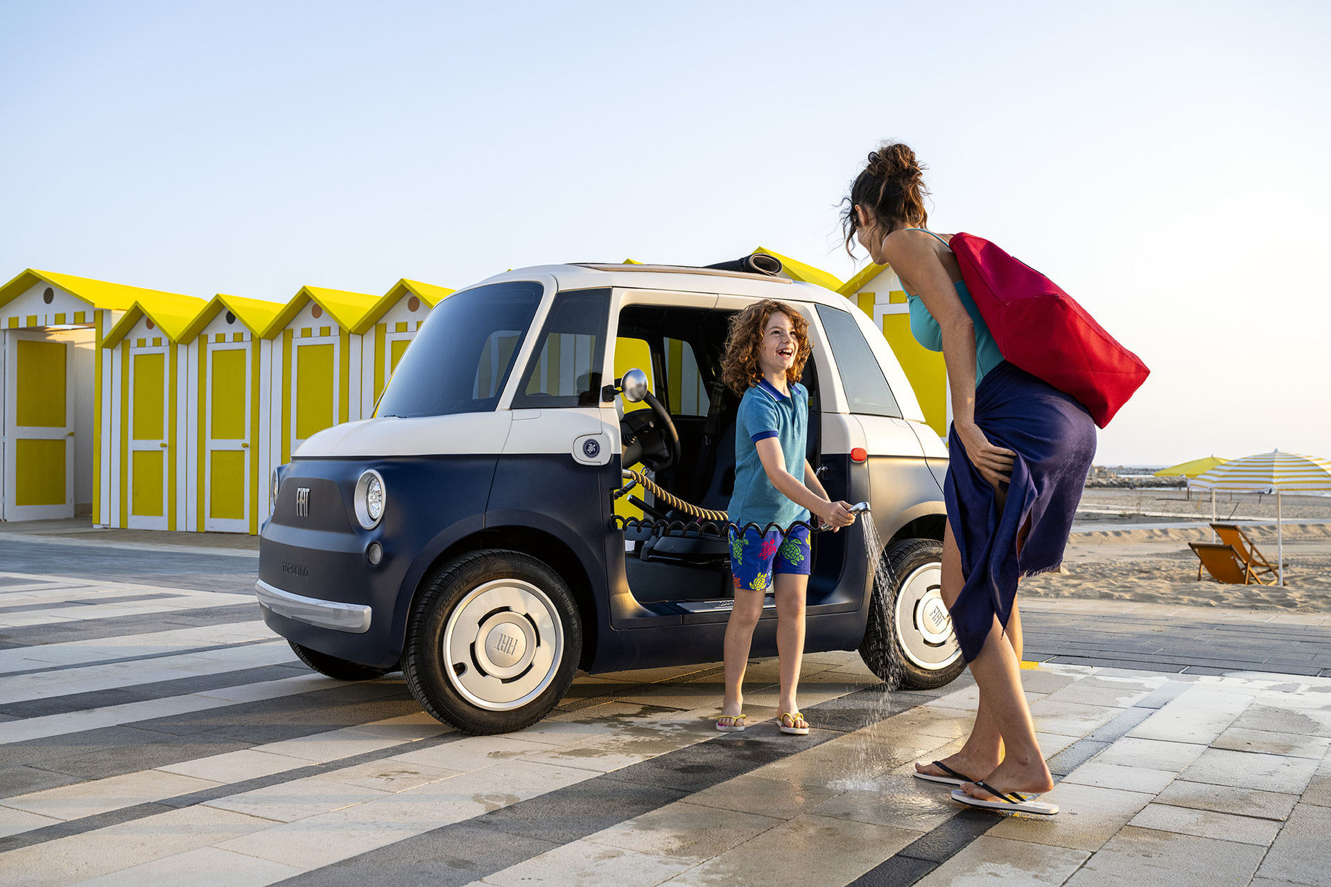 Specialversion av Topolino har inbyggd dusch