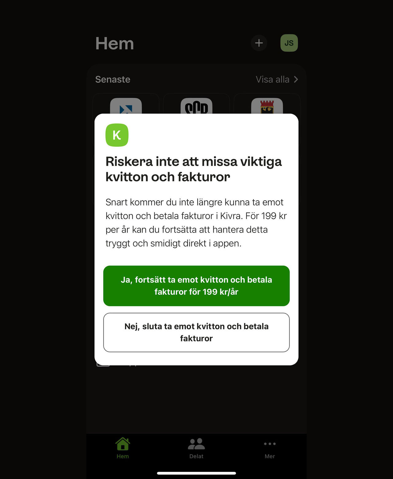 Kommer Kivra börja ta betalt? 