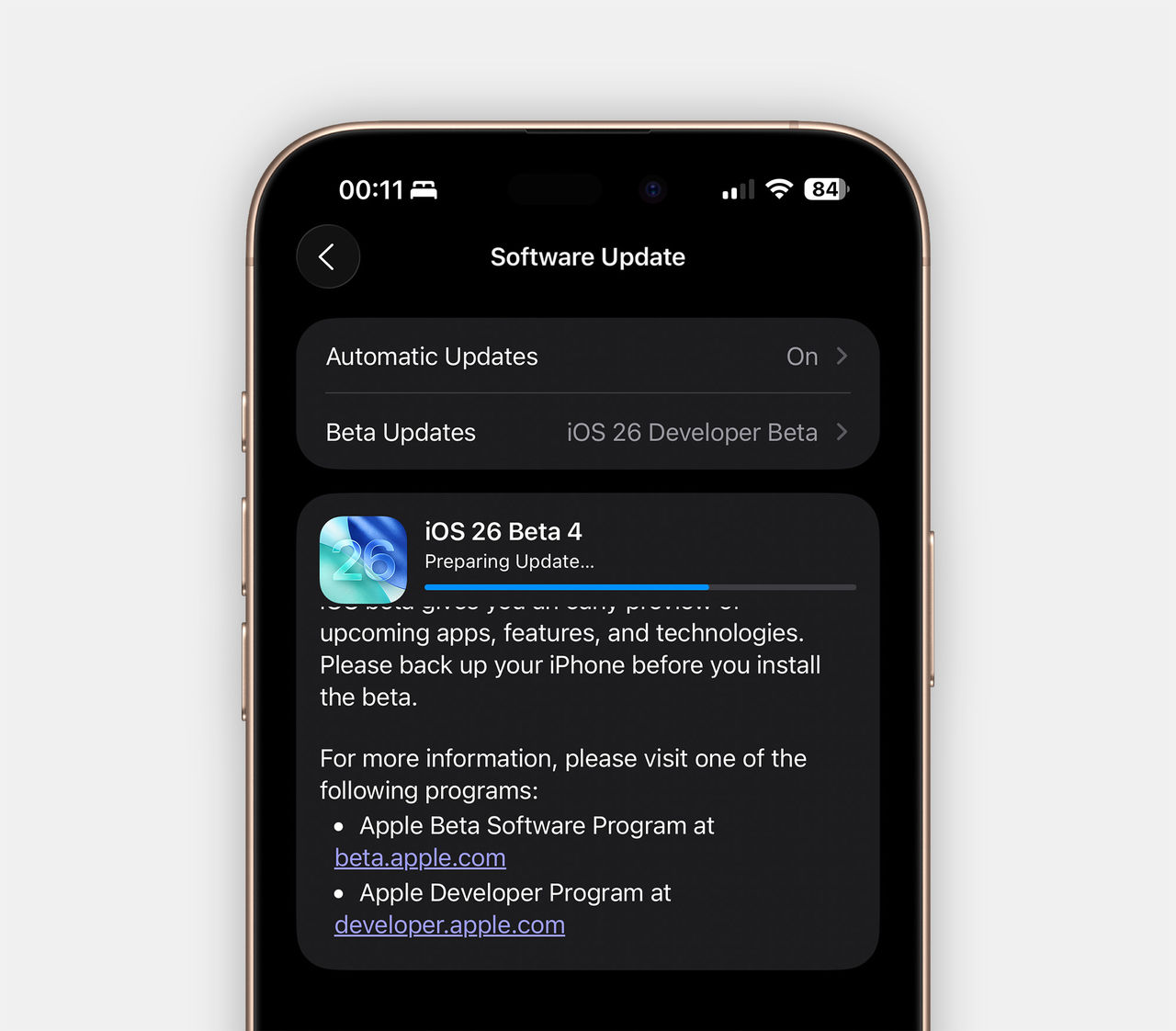 Nya betor av Apples mjukvaror