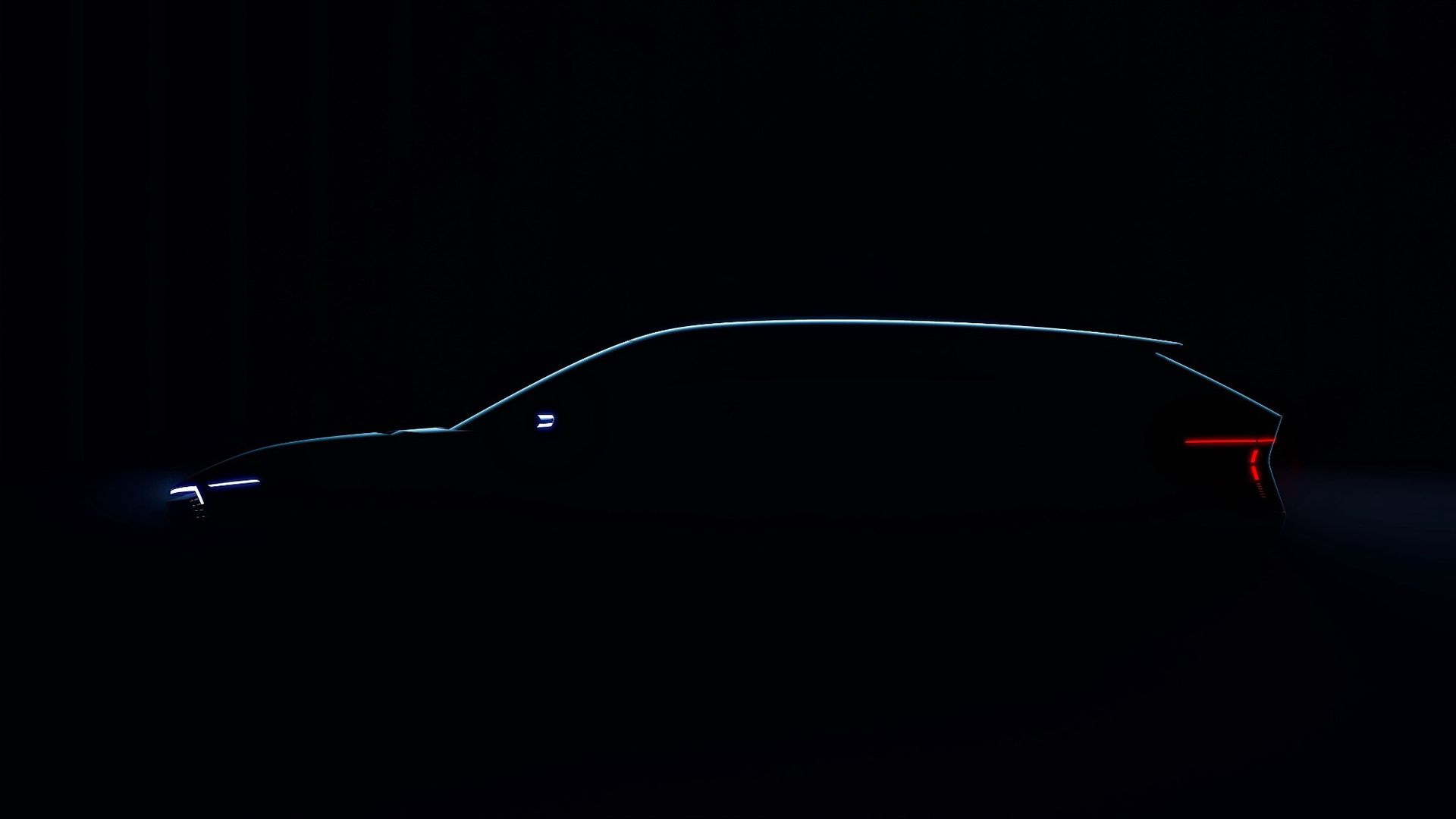 Skoda visar första bilden på sin elektriska kombi