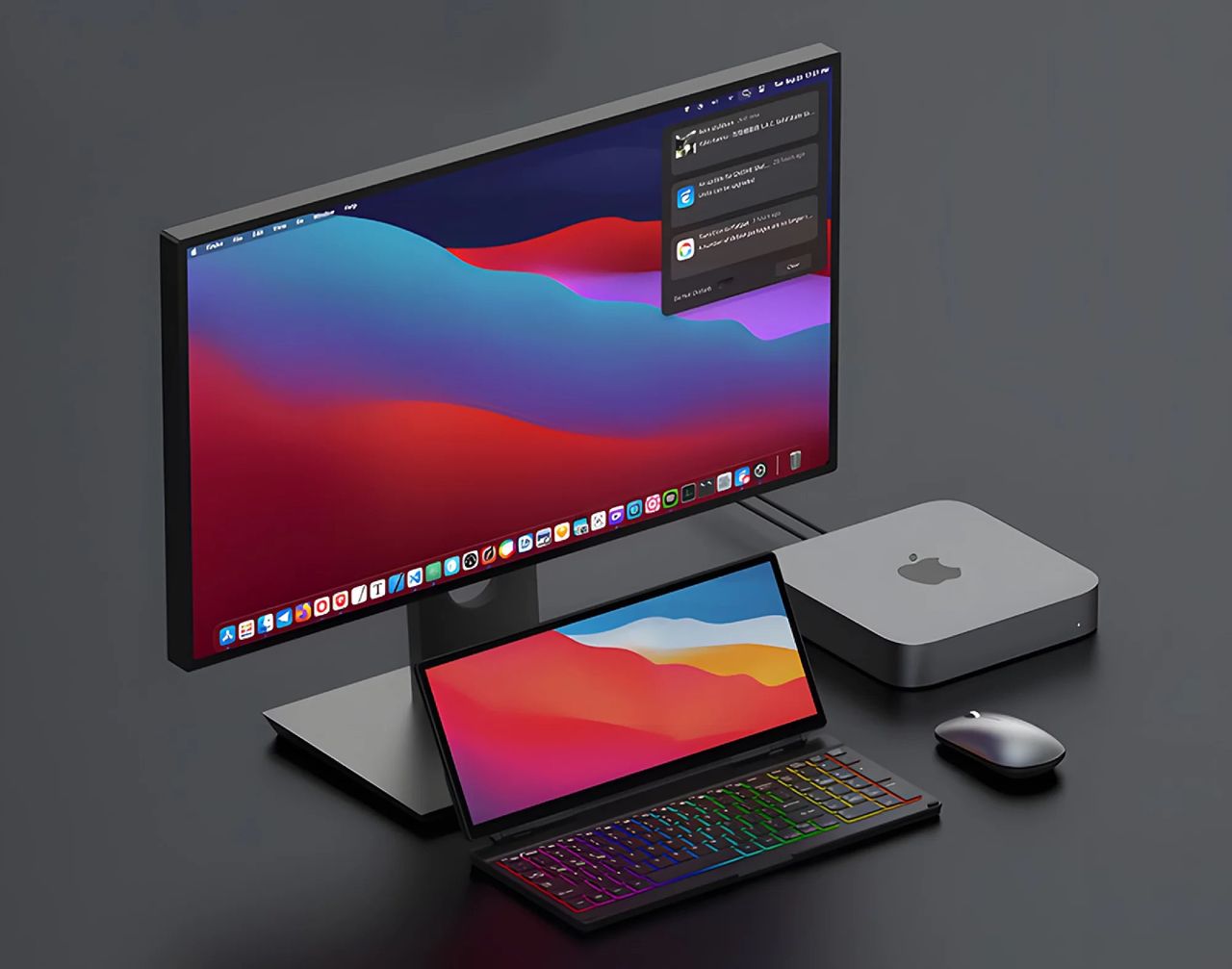 Tangentbord kommer med tillhörande skärm