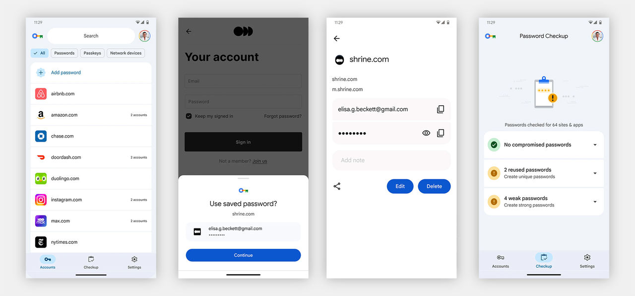 Google flyttar lösenord till app