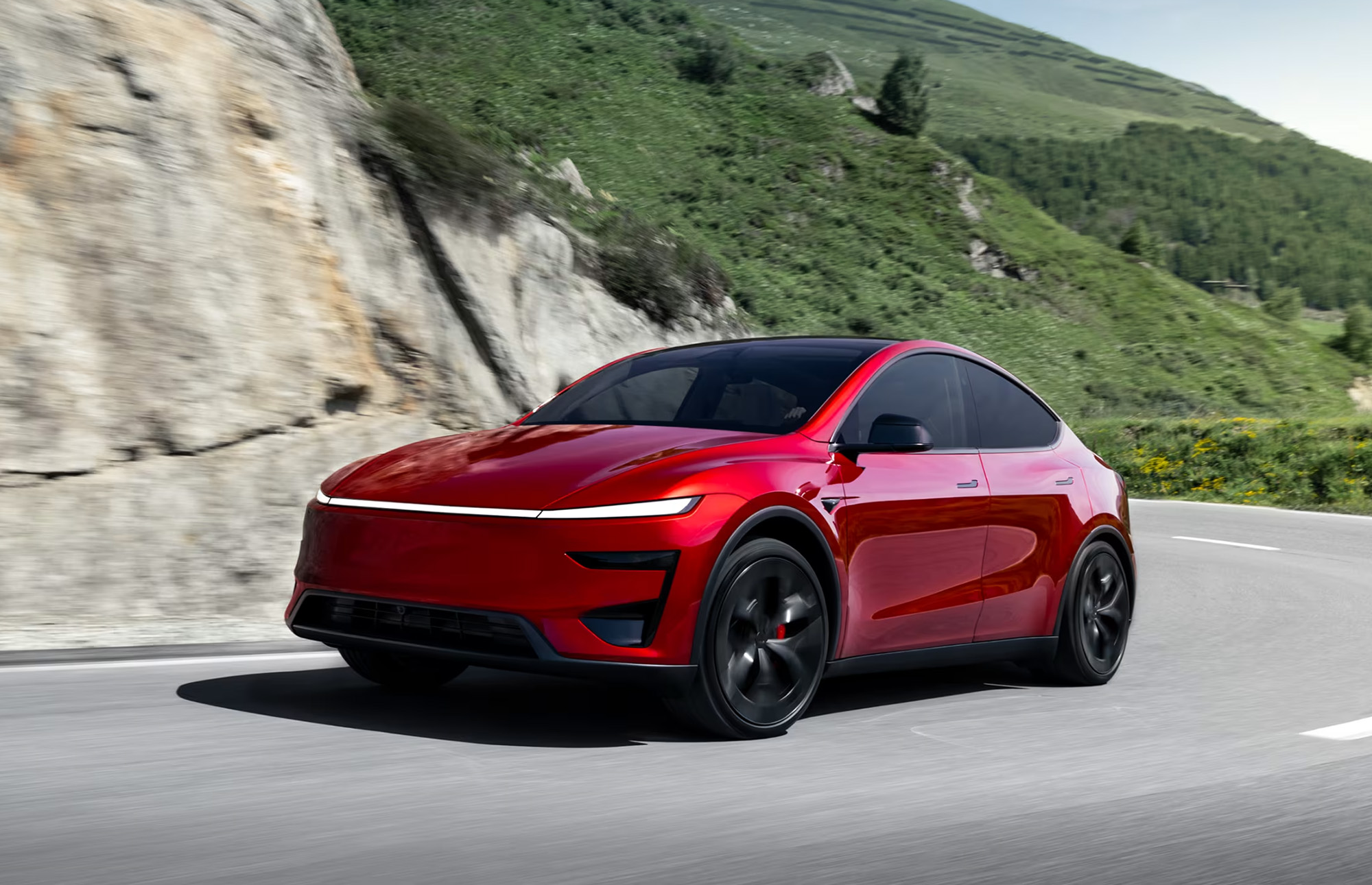 Det här är Tesla Model Y Performance. Snabbare till dagis.