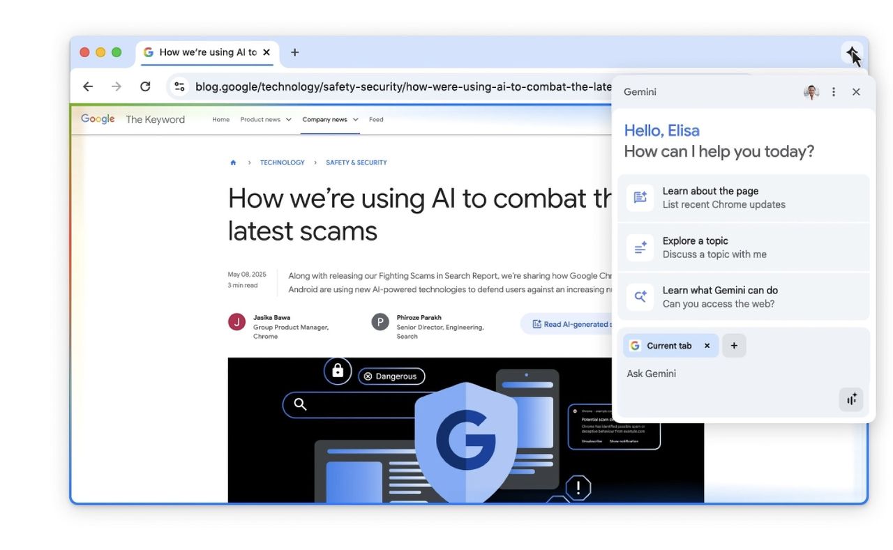 Gemini kommer till Chrome
