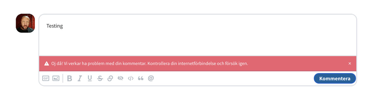 Något verkar vara trasigt med våra kommentarer