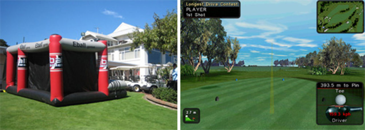 Uppblåsbar golfsimulator