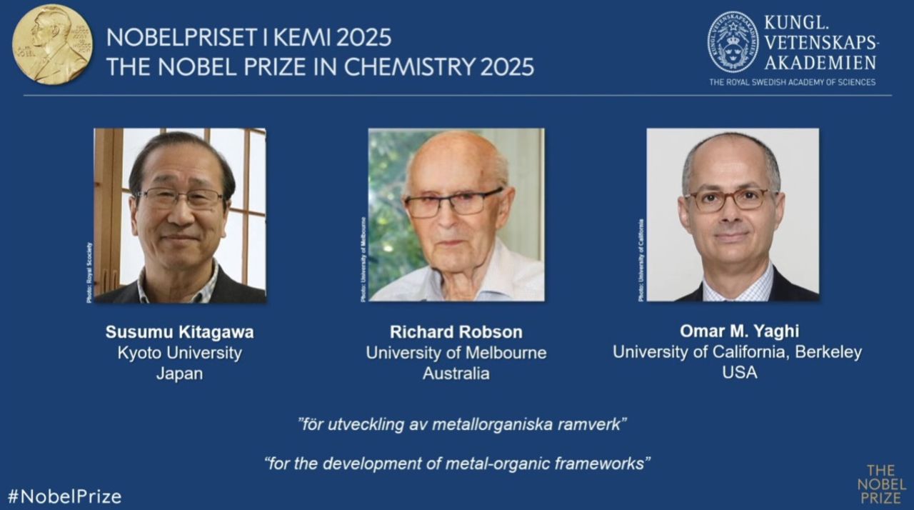 Tre får dela på Nobelpriset i kemi