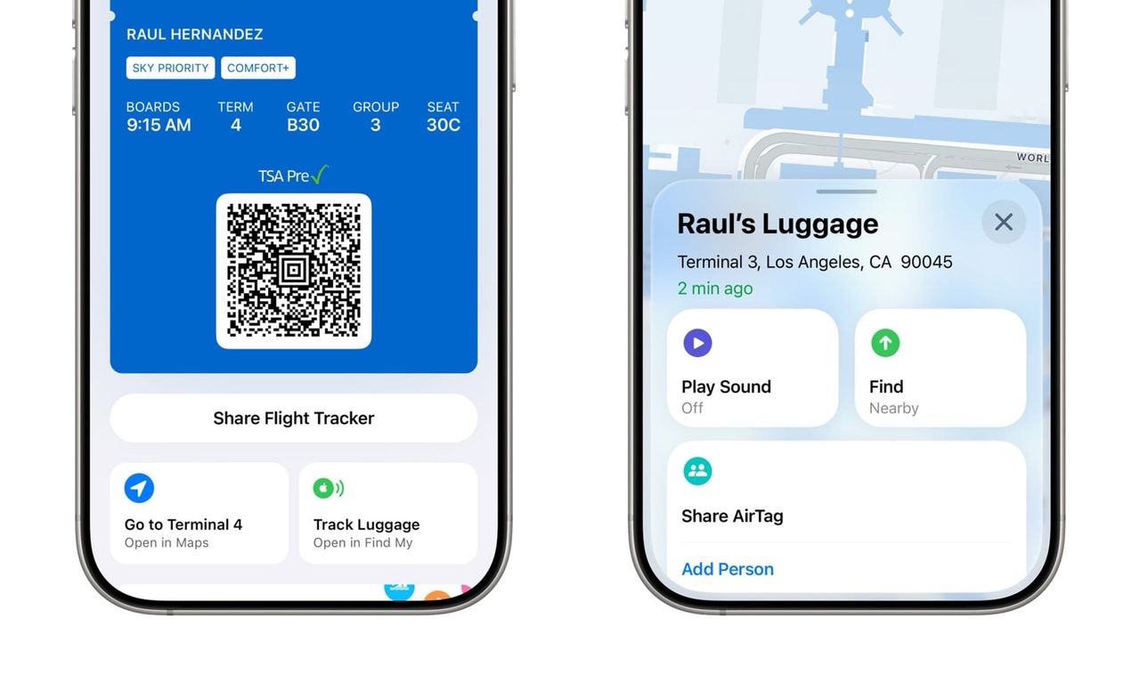 Nya boardingkort i Apple Wallet får bagagespårning 