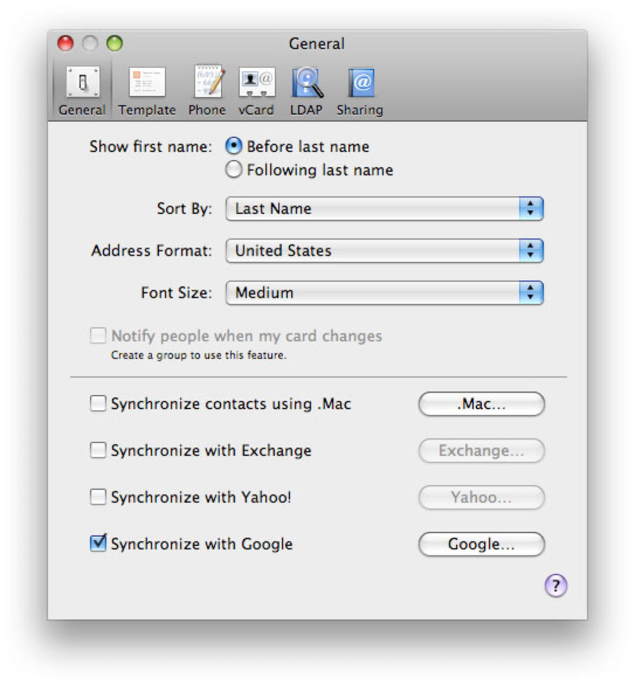 Synkronisera kontakter med Gmail