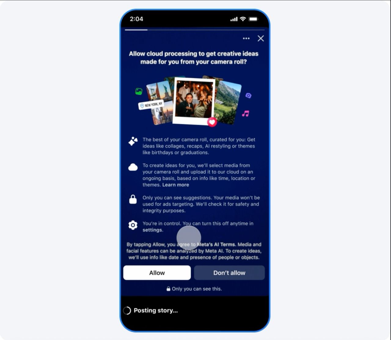 Meta lanserar AI-funktion för dina osläppta foton