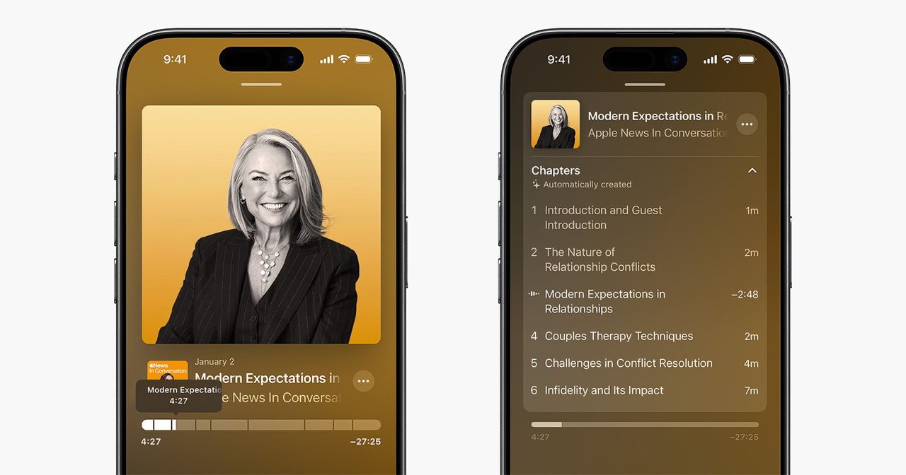 Apple Podcasts får automatiska kapitel