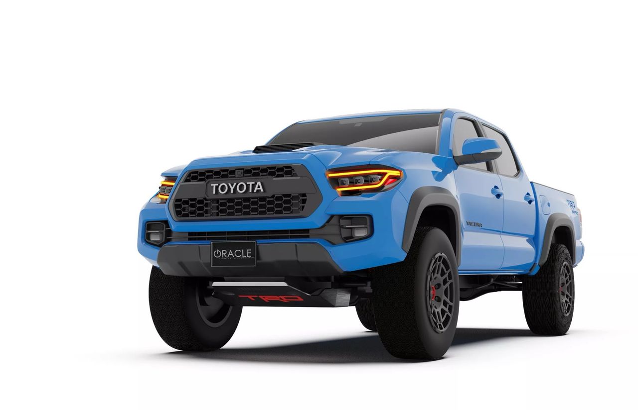 LED-strålkastare utan lins på väg