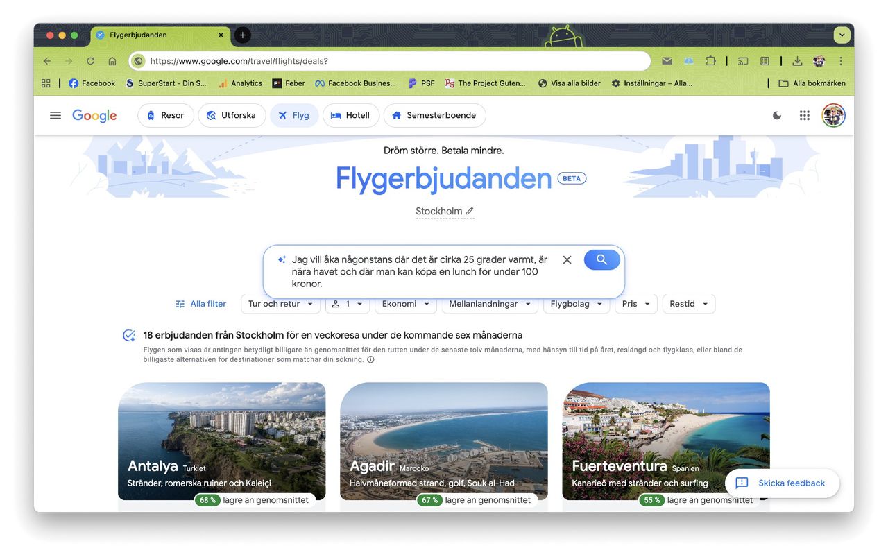 Nu släpper Google Flygerbjudanden i Sverige