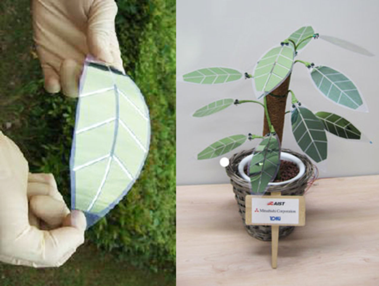 Fejk-planta med solcellspaneler