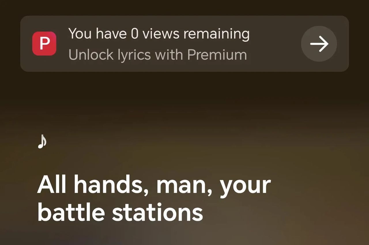 YouTube Music låser låttexter bakom betalvägg