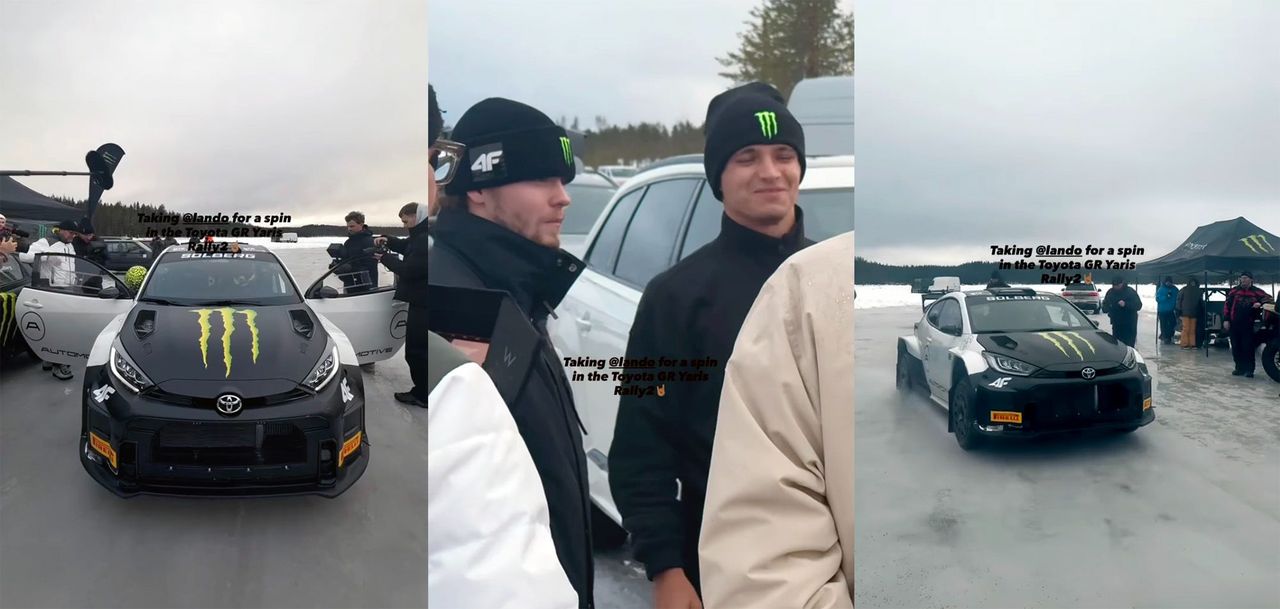 Oliver Solberg sladdade med Lando Norris