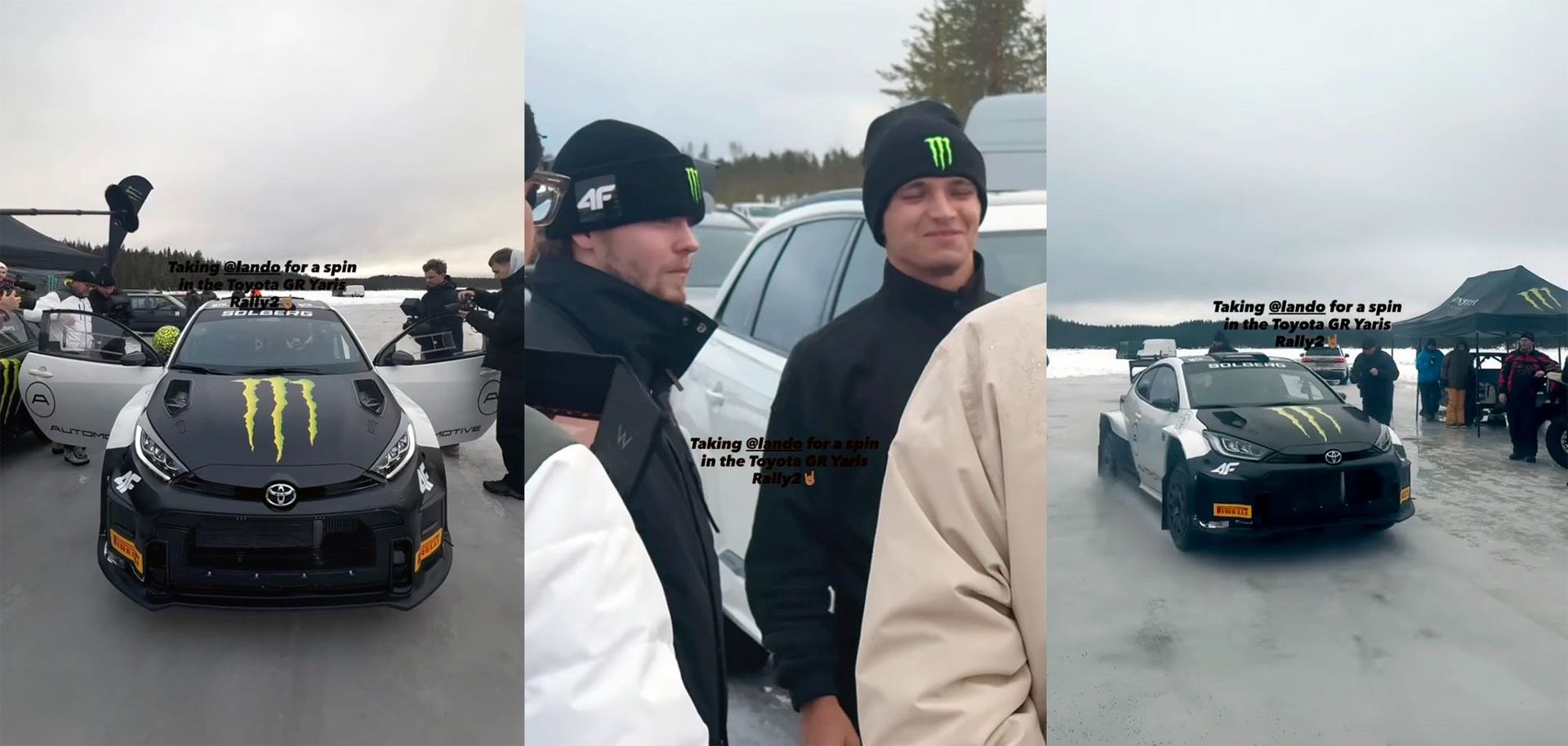 Oliver Solberg sladdade med Lando Norris
