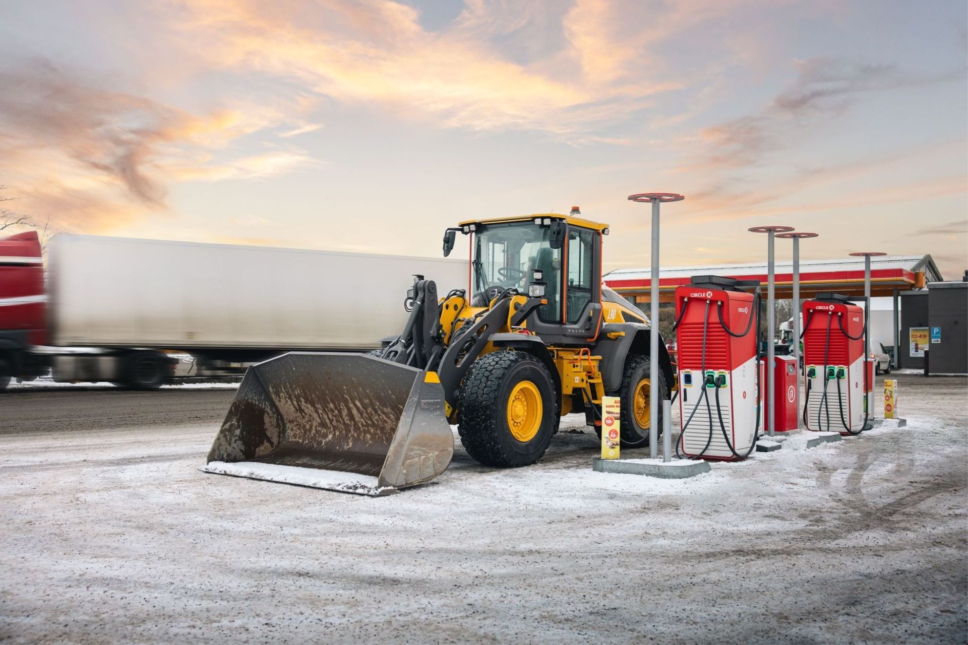 En hjullastare kan också ladda på Cirkle K
