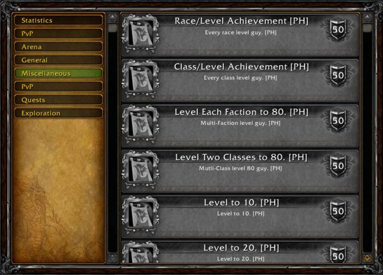 'Achievements' till World of Warcraft?