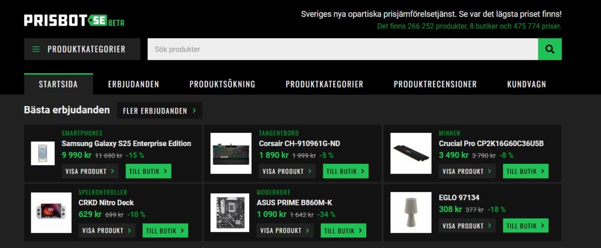 Ny prisjämförelsetjänst har lanserats i Sverige