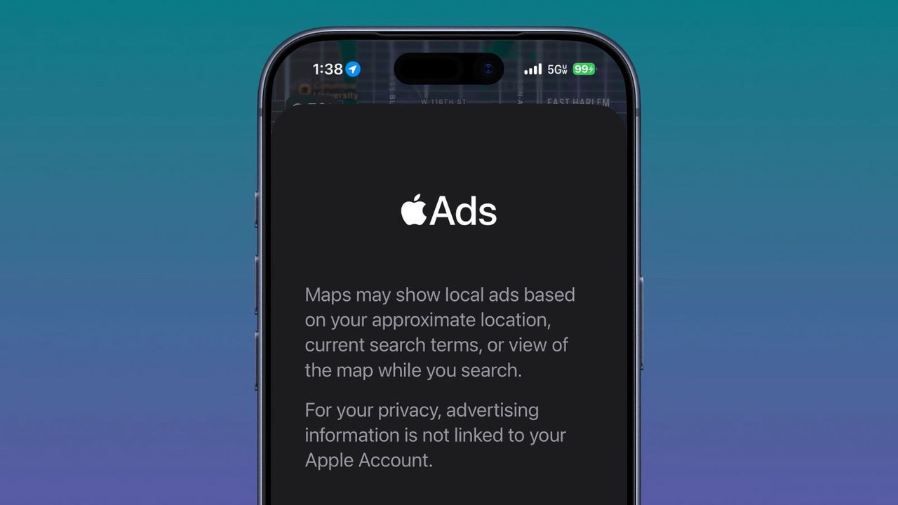Reklam i Apple Kartor närmar sig