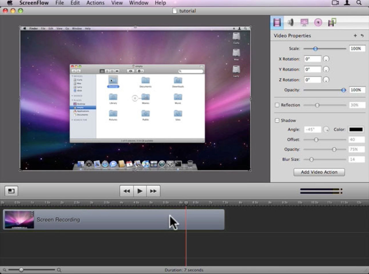 Spela in skärmen med Screenflow
