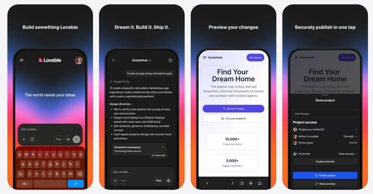 Lovable släpper mobilapp