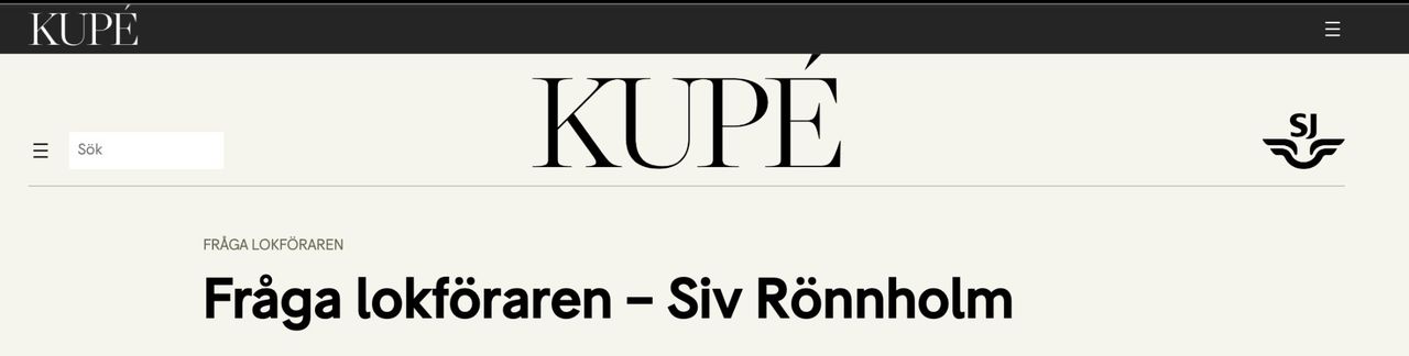 SJ:s tidning Kupé skrotas helt