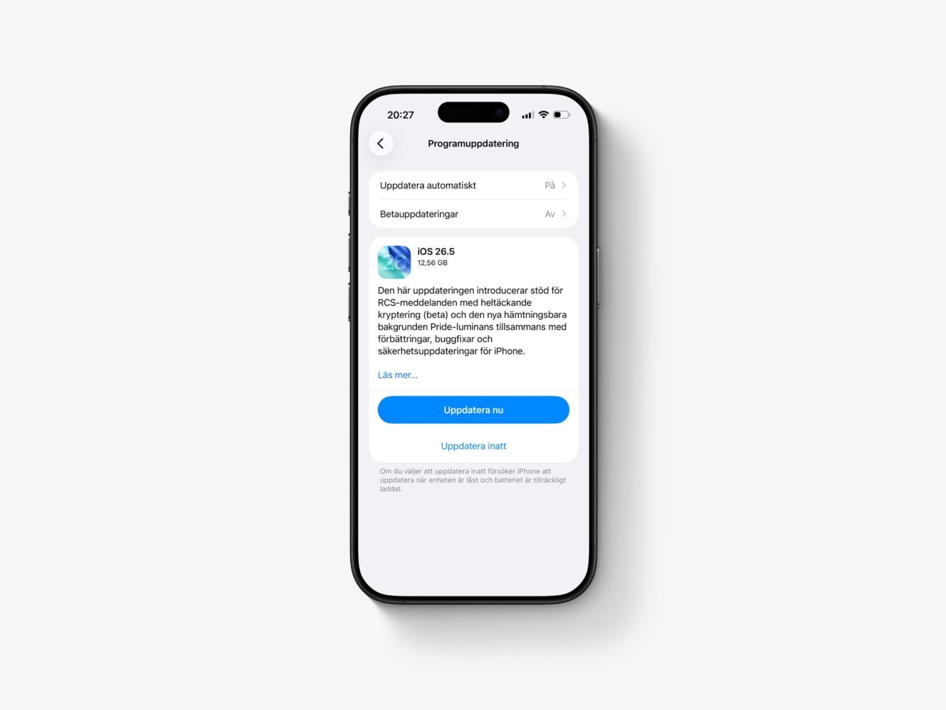 Apple rullar ut iOS 26.5