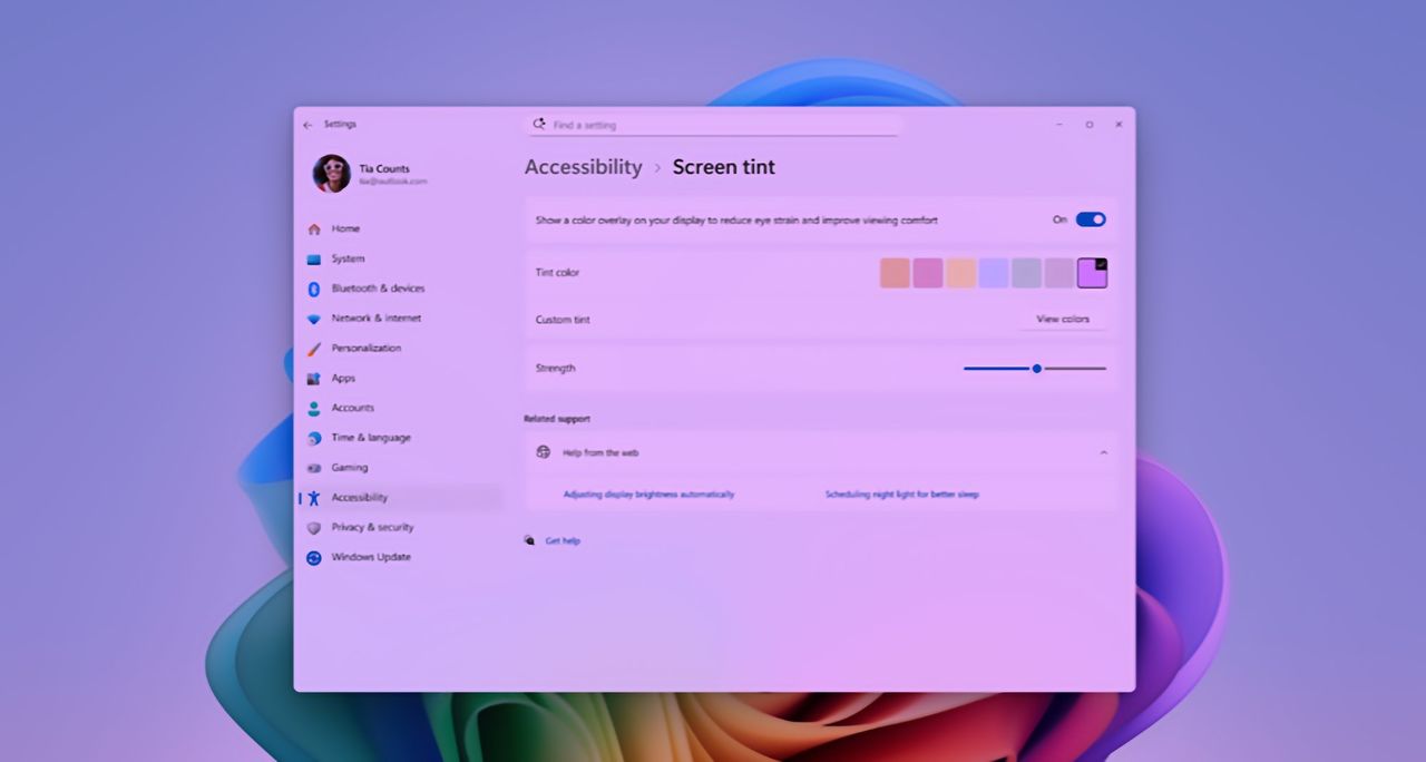 Windows 11 får skärmfilter för bättre läslighet