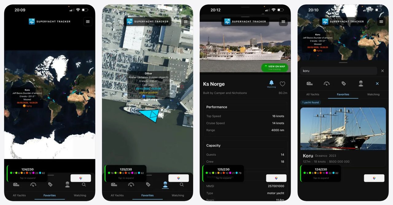 Följ lyxyachter med appen Superyacht Tracker