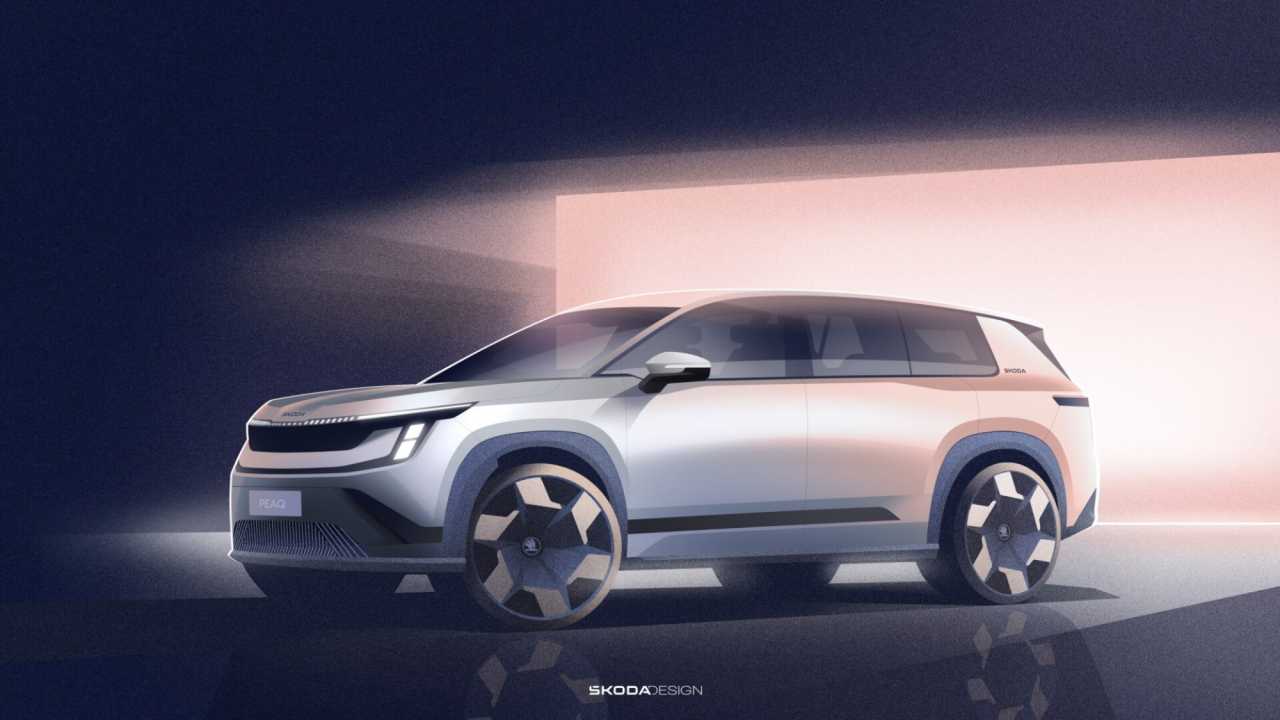 Så här ser Skodas sjusitsiga eldrivna SUV Peaq ut