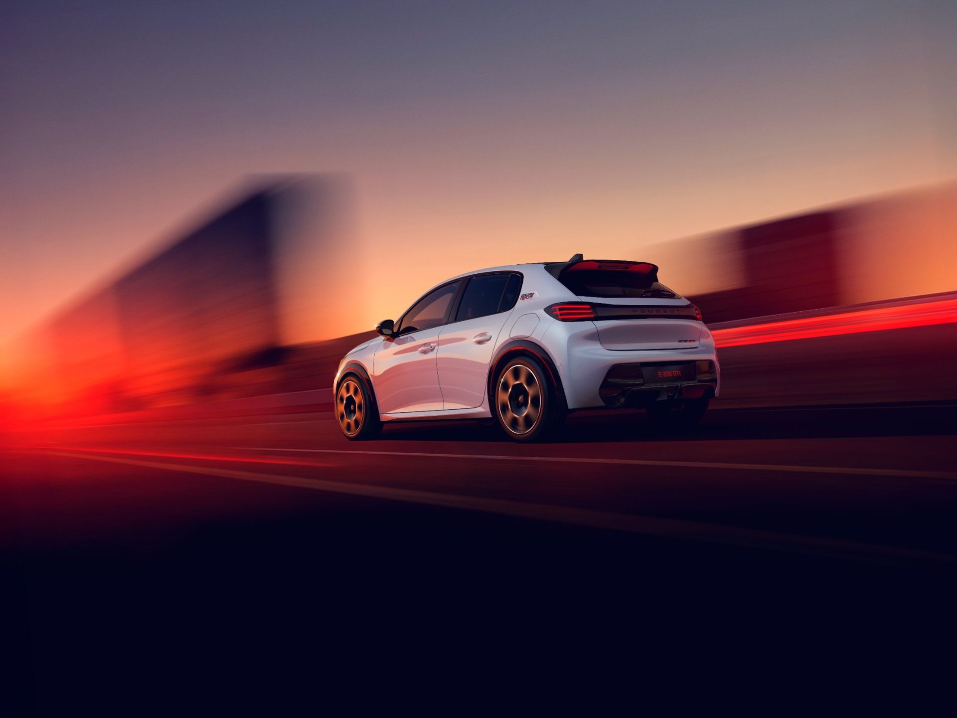 Peugeot E-208 GTi i produktionskläder