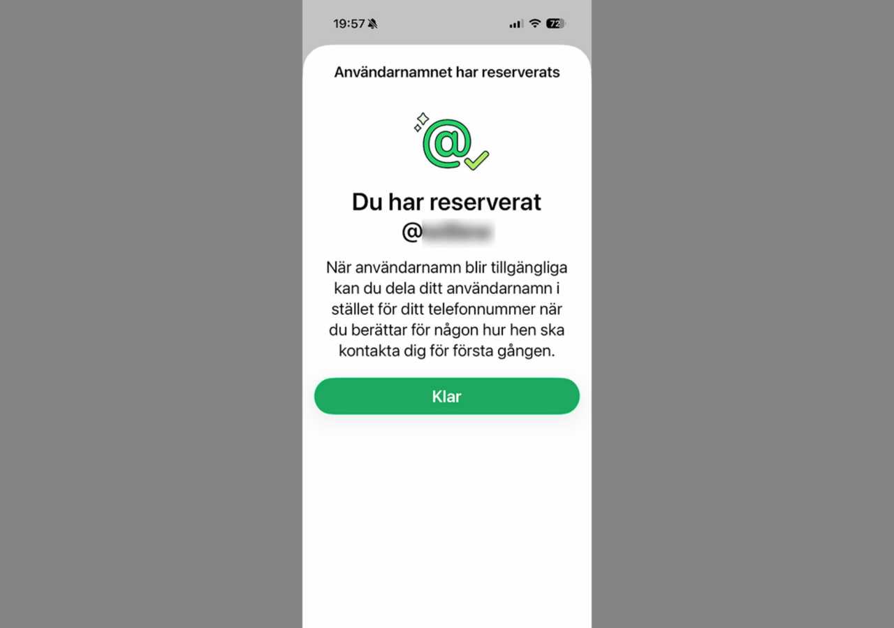 Nu kan man reservera användarnamn i WhatsApp
