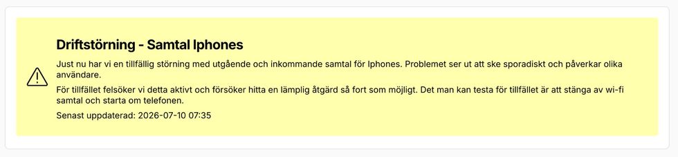 3 har problem med samtal på iPhone