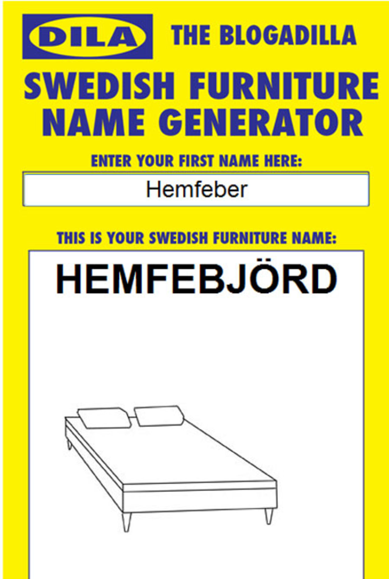 The Blogadilla Swedish Furniture Name Generator