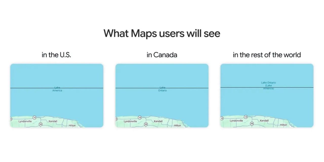 Google Maps döper om Lake Ontario till 