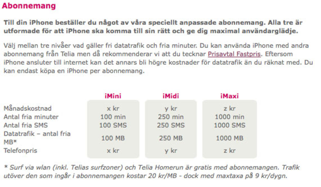 Ny iPhone-info på Telias hemsida!
