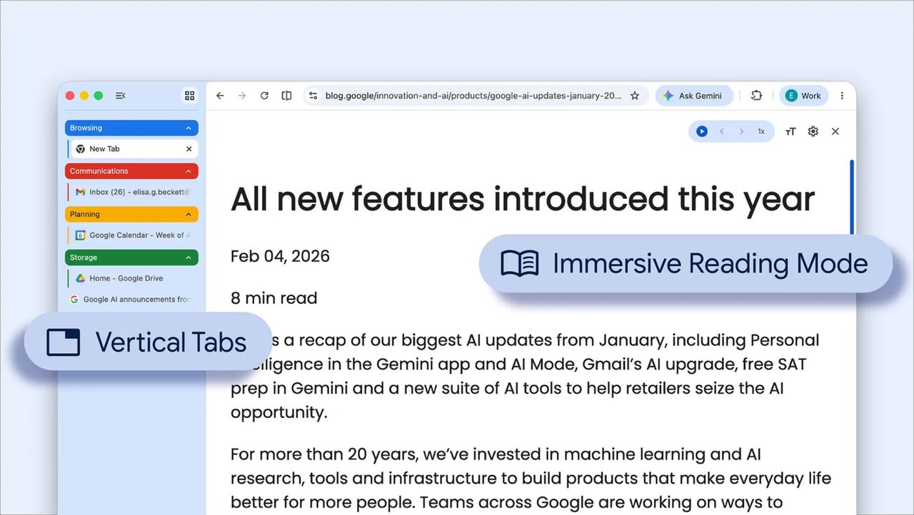 Chrome får vertikala flikar