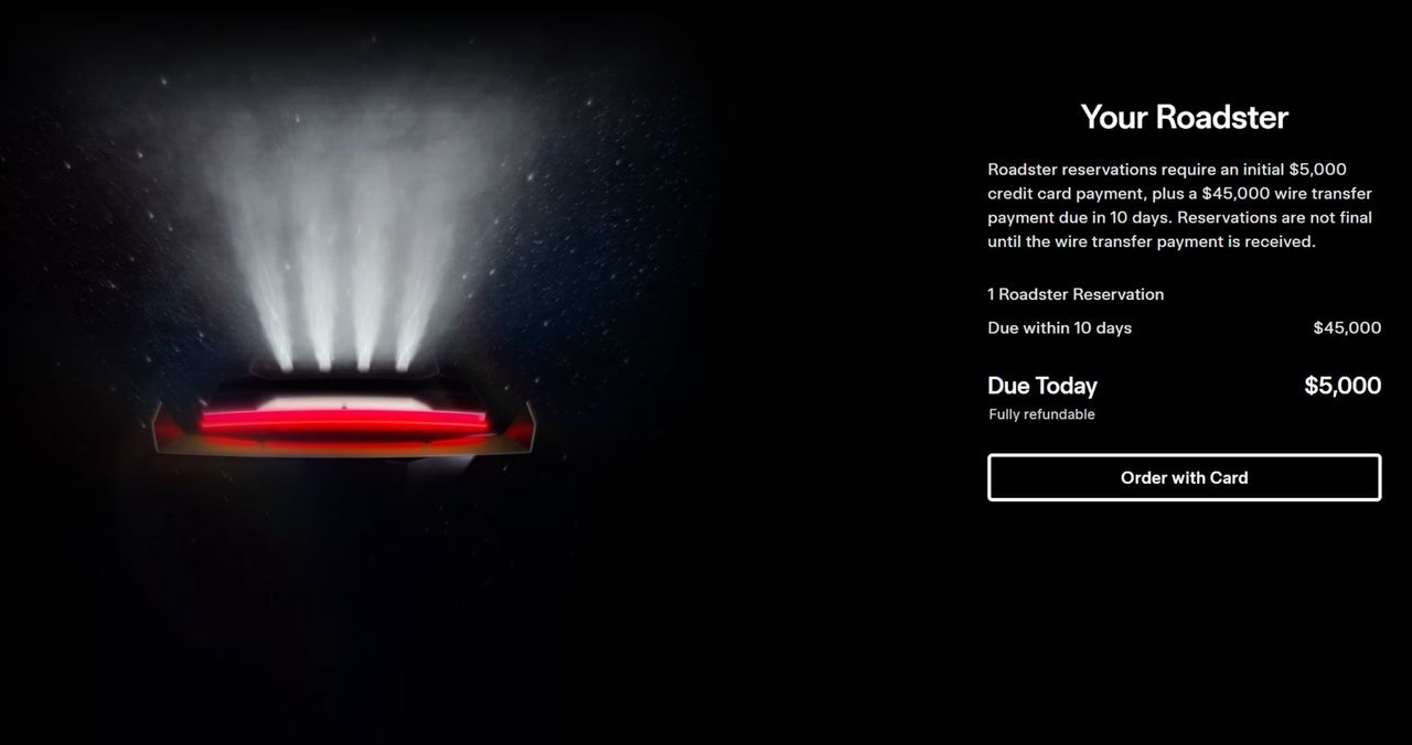 Reservera nya Tesla Roadster för 50.000 dollar