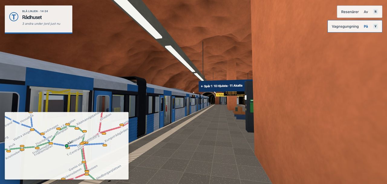 Utforska Stockholm tunnelbana i webbsimulator