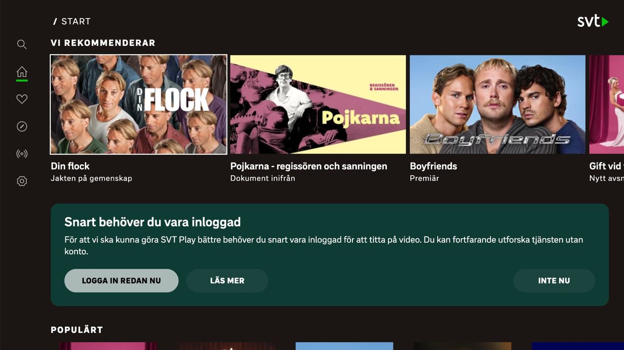 Brukar du logga in på SVT Play?