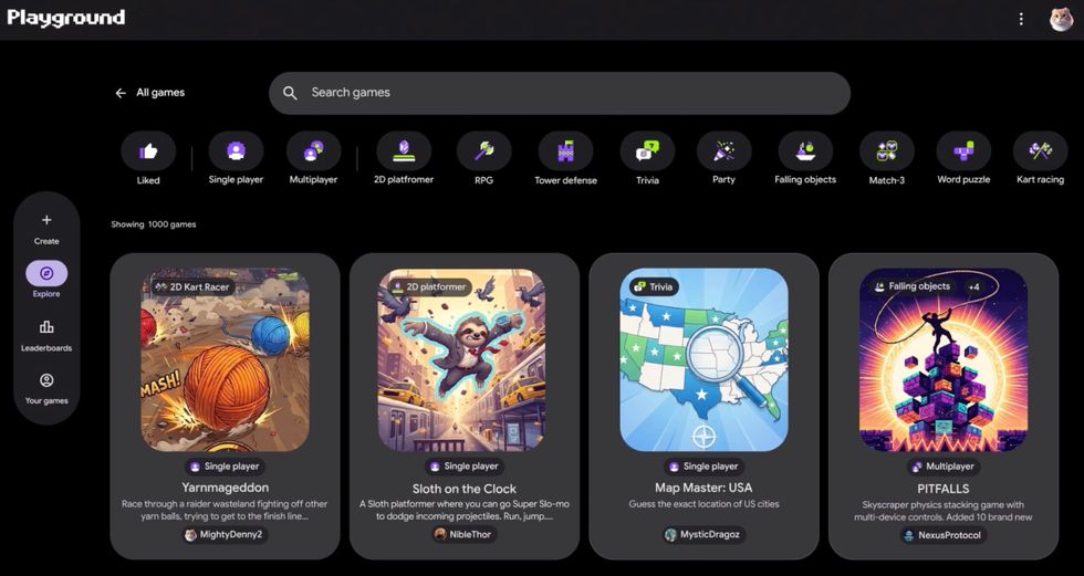 Gör egna spel med Google Playground