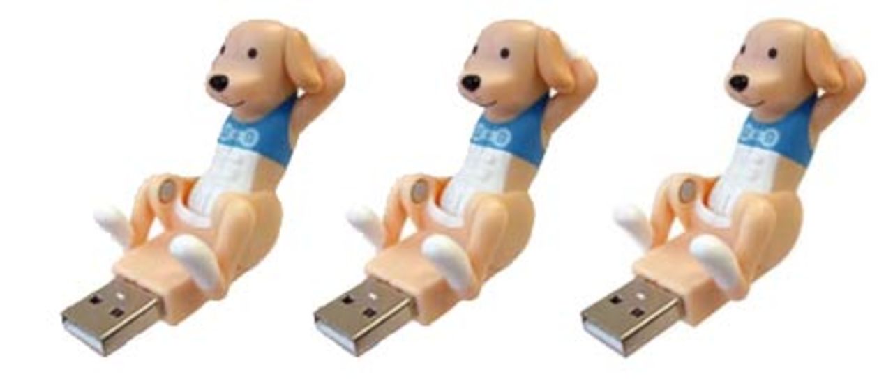 USB-hund som gör sit-ups