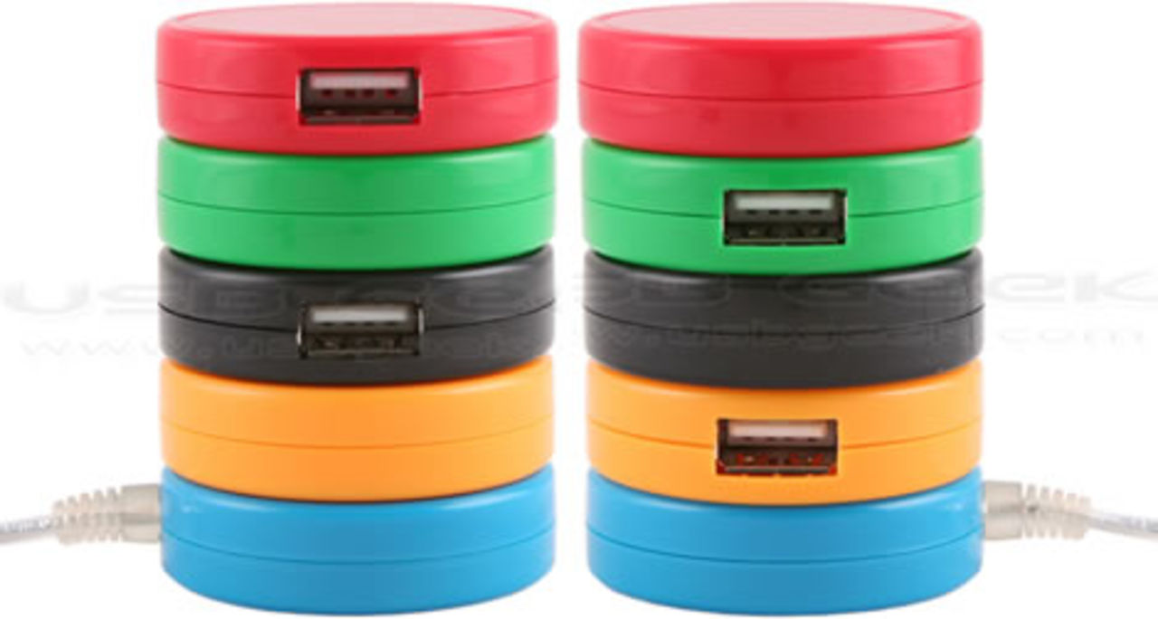 En färgglad USB-hubb