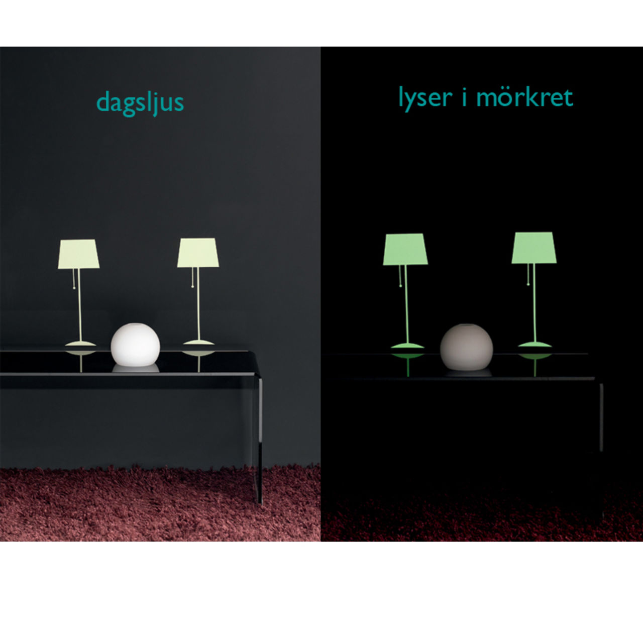 Lysande stickers på väggen